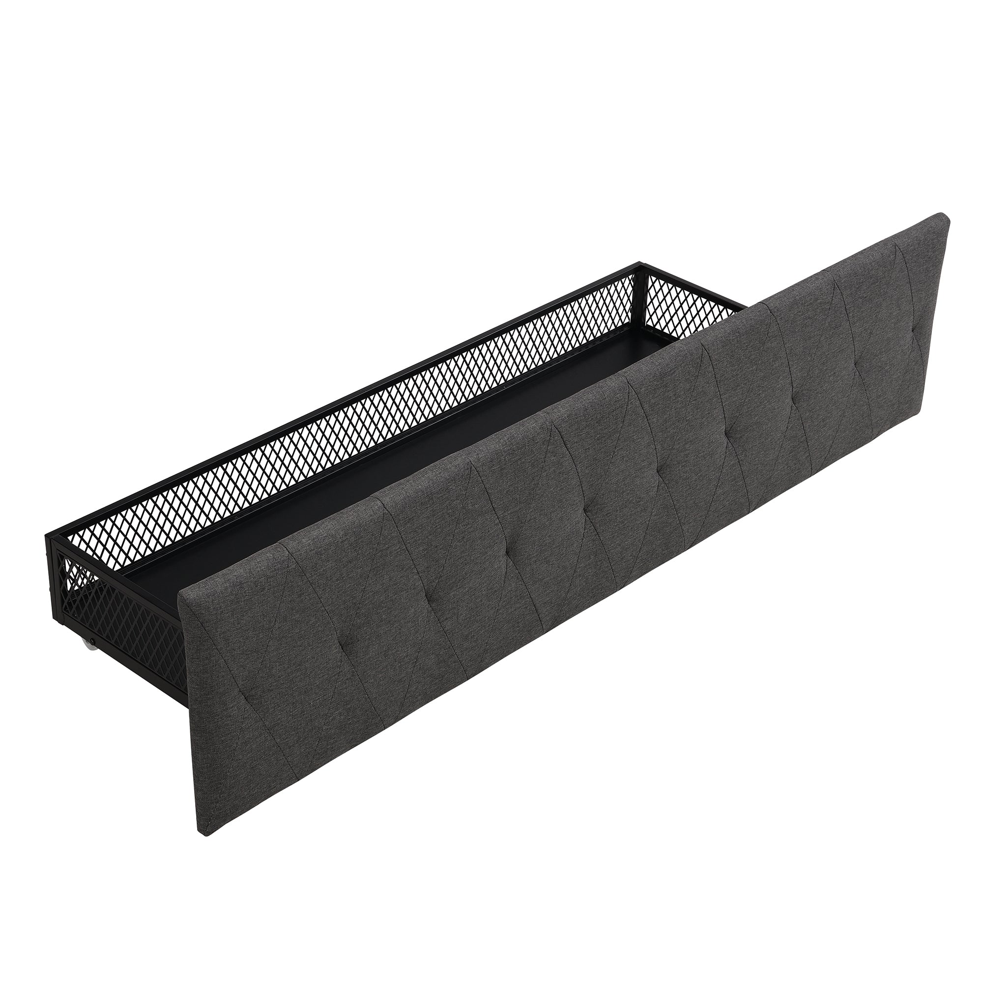 Queen Size Storage Bed Metal Platform Bed with a Big Drawer - Gray - Atlantic Fine Furniture Melbourne FL