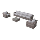 Outdoor Wicker Conversation Set With Cushions, All Weather