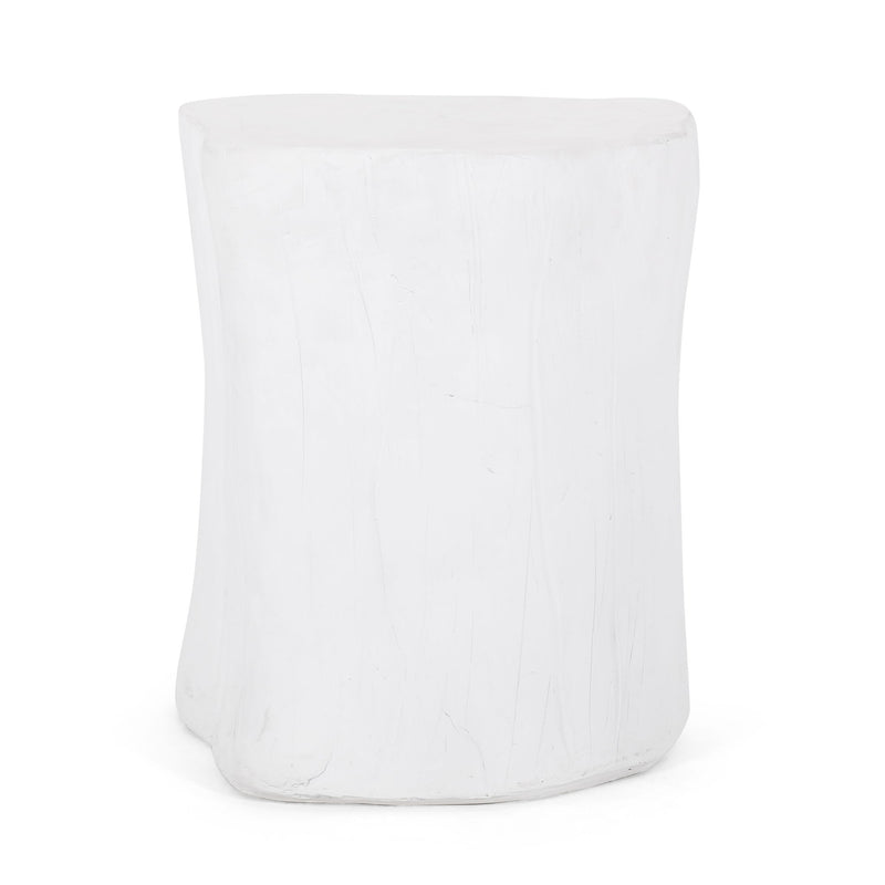 Outdoor, Lightweight Concrete Side Table - Antique White