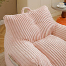 Giant Plush Bean Bag Chair With Armrests And Footstool