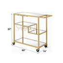 Adamsen - Serving Cart - Champagne & Mirror - Atlantic Fine Furniture Inc