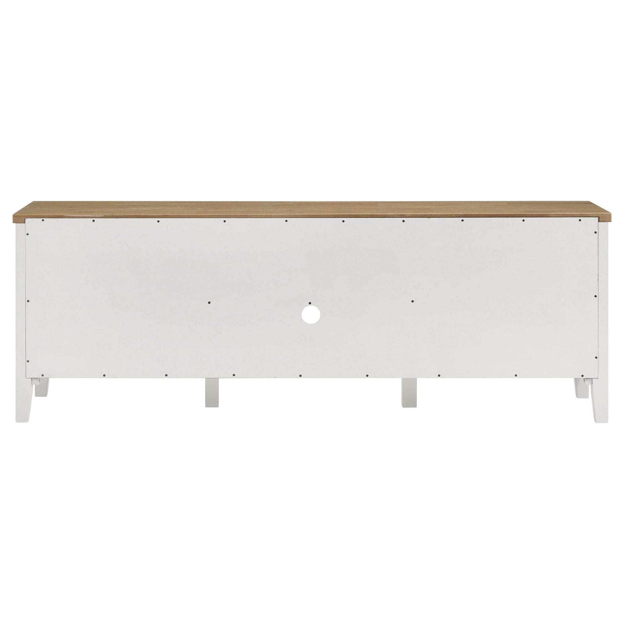 Hollis 2-door Wood 67-inch TV Stand with Drawer Brown and White