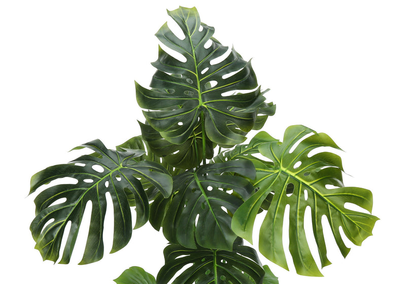 Artificial Plant, 55" Tall, Monstera Tree, Indoor, Faux, Fake, Floor, Greenery, Potted, Real Touch, Decorative - Green / Black