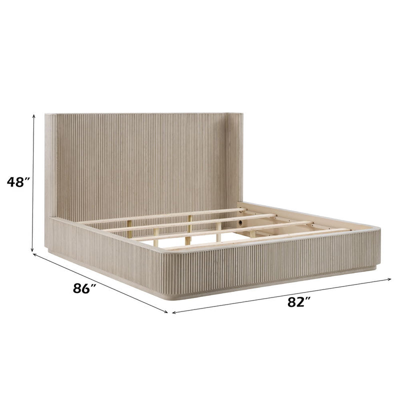 Leanna - Eastern King Bed - Light Oak