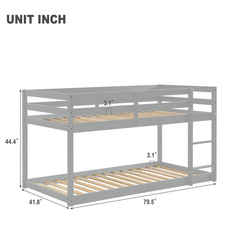 Twin Over Twin Floor Bunk Bed