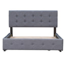 Upholstered Platform Bed With Classic Headboard And Drawers, No Box Spring Needed