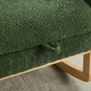 High Back Glider Rocking Chair With Retractable Footrest And Rubber Wood Legs