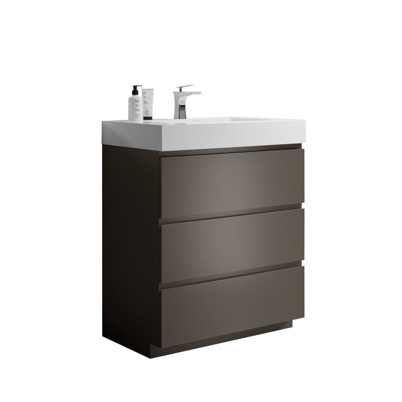 Alice - Bathroom Vanity With Sink, Large Storage Freestanding Bathroom Vanity For Modern Bathroom, One-Piece Sink Basin Without Drain And Faucet