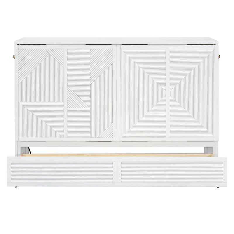 Murphy Bed With Large Drawer, USB Ports And Outlets