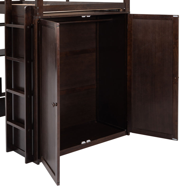 Loft Bed With Drawers, Desk, And Wardrobe