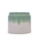 Gradient Flowerpot (Set of 2), Planter For Patio, Garden, Windowsill - White / Green