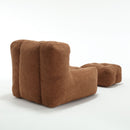 Modern Indoor Fluffy Bean Bag Chair With Memory Foam And Ottoman, Super Soft