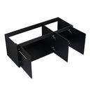 Contemporary 48" Wall Mounted Bathroom Vanity With Resin Sink And Soft Closing Doors And Line - Black Chestnut