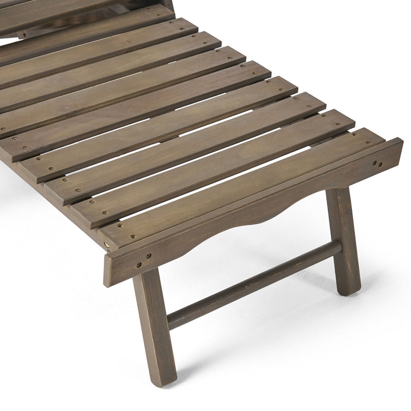 Malibu - Rustic Style Reclining Adirondack Chair With Footrest - Gray