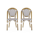 Outdoor Rattan And Aluminum French Bistro Chair Set