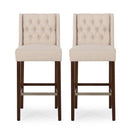 Solstara - Upholstered Dining Barstool With Button Tufted And Wing Back