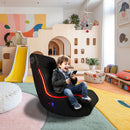 Foldable Gaming Chair With Onboard Speakers, LED Strip Lighting, Bluetooth, Vibration Massage, USB Charging Port - Black