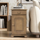 Vintage Flip Top Side Table With USB Ports