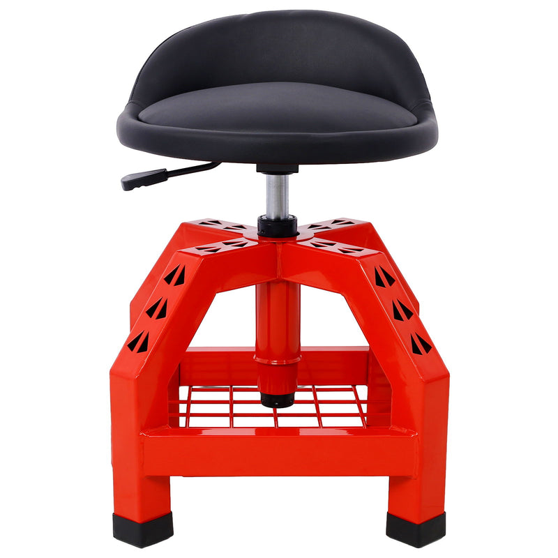 Pneumatic 360 Degree Swivel Stool, Mechanics Rolling Creeper Seat, Heavy Duty Rolling Mechanics Stool, Shop Stool With Casters