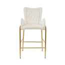 Velvet Fabric Counter Height Bar Stools (Set of 2)