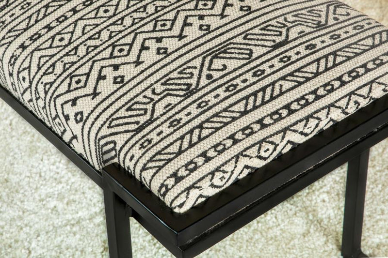 Alfaro - Upholstered Accent Bench - Black And White