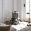 Outdoor End Table, Round Side Table For Patio And Garden - Antique Grey