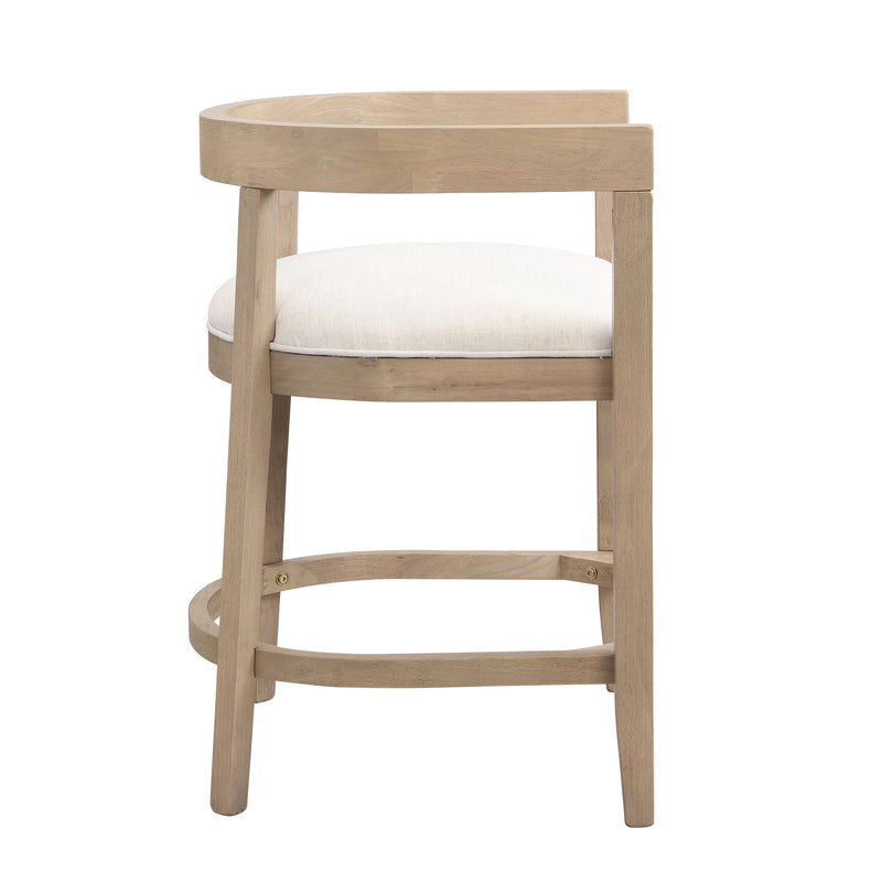 Modern Rubberwood Counter Stool Set With Upholstered Seats