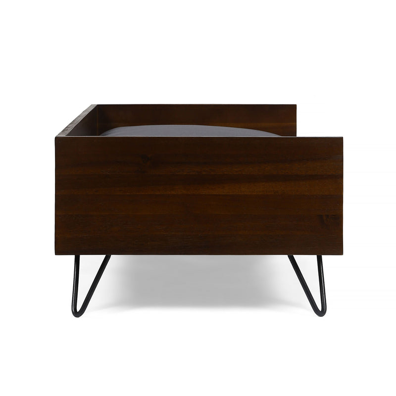 Dog Bed With Sleek Hairpin Legs - Reclaimed Oak / Iron