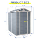 4X6Ft Resin Outdoor Storage Shed Kit-Perfect To Store Patio Furniture - Gray