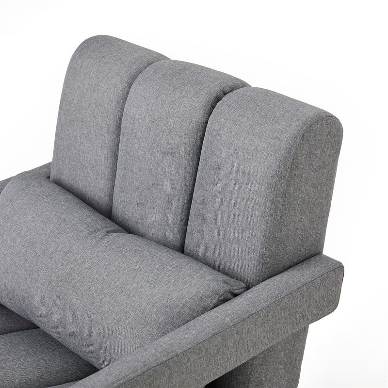 Modern Upholstered Accent Chair, Comfortable Linen Fabric With A Pillow For Living Room