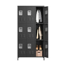 9 Door Lockers With Lock For Secure Storage And - Black