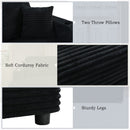 Oversized Loveseat Chaise With 2 USB Ports, 2 Cup Holders And 2 Throw Pillows