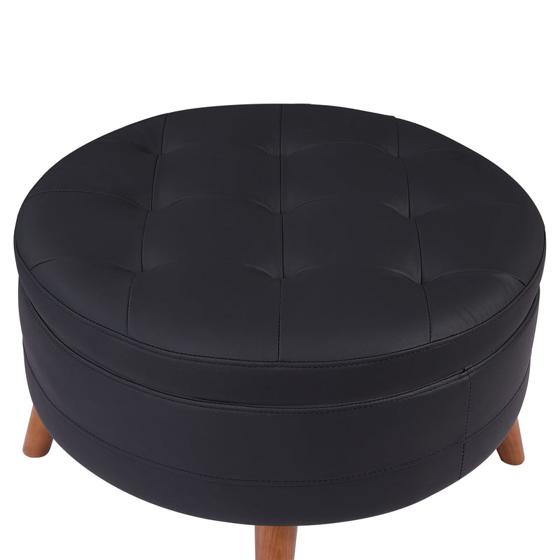 Contemporary Sofa Stylish Sofa Couch With A Round Storage Ottoman And Three Removable Pillows For Living Room