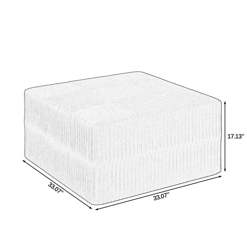 Modern Minimalist L Shape Modular Sectional Sofa, Sleeper Corduroy Couch