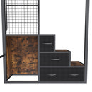 Heavy Duty Full Loft Bed With Desk & USB Charging Metal Frame With Storage Drawers And Staircase - Black