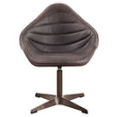 Pipino - Accent Chair With Swivel - Antique Ebony Top Grain Leather
