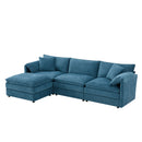 Modular Sectional With Deep And Wide Seat, Cloud Couch Set With Double Cushions Sofa With Movable Ottoman