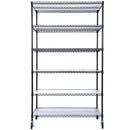 6 Tier 6000Lbs Capacity Nsf Metal Shelf Wire Shelving Unit, Heavy Duty Adjustable Storage Rack With Wheels & Shelf Liners For Commercial Grade Utility Steel Storage Rack