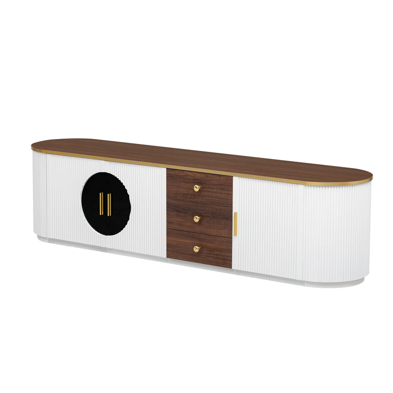 Modern Minimalist TV Stand For TVs Up To 80" With 3 Drawers And 1 Shelf