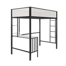 Axel - Twin Loft Bed With Desk & Shelves - Black