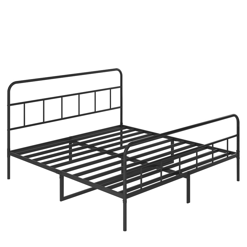 Metal Platform Bed frame with Headboard, Sturdy Metal Frame, No Box Spring Needed(King)