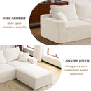 L Shaped Sectional Sofa, Full Compression 3 Seater Cloud Couch With Chaise