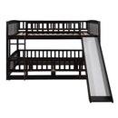 Low Bunk Bed With Slide, Fence And Ladder