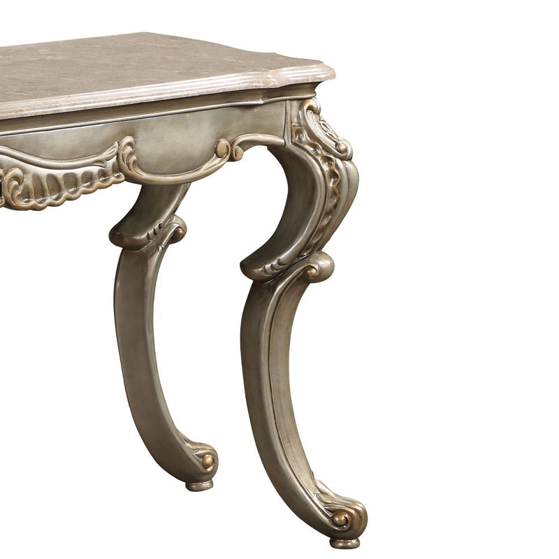 Miliani - Sofa Table With Marble Top - Natural Antique Bronze