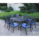 Square 8 Person 63.98" Long Dining Set With Dupione Brown Cushions