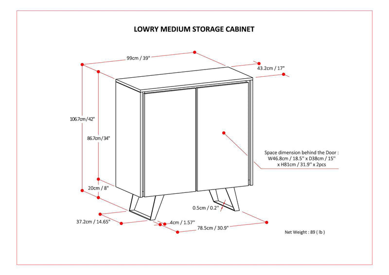 Lowry - Medium Handcrafted Storage Cabinet