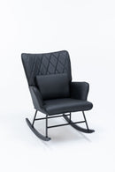 Rocking Accent Chair With Lumbar Pillow And Ottoman