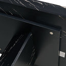 Modern Dining Table With Marbled Design For Luxurious Elegance - Black