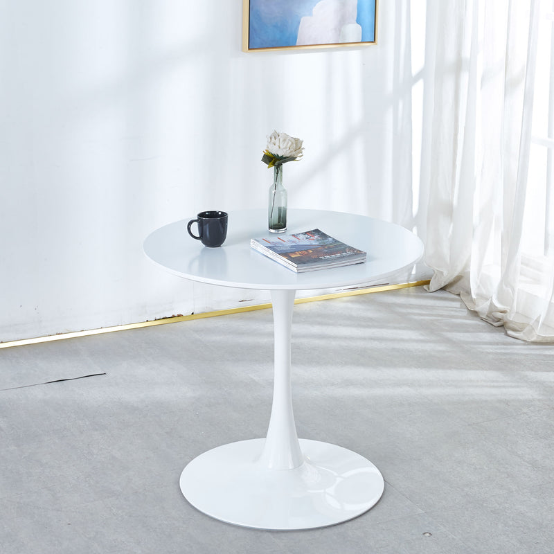 Tulip Table Mid-Century Dining Table With Round MDF Table Top, Pedestal Dining Table, End Table Leisure Coffee Table