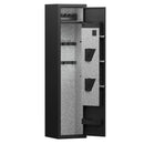 3 - 4 Gun Safe For Rifles And Pistols, Quick Access Password Gun Safe, High Security Metal Rifle Safe Locker With Removable Shelf And 2 Adjustable Gun Slots - Black
